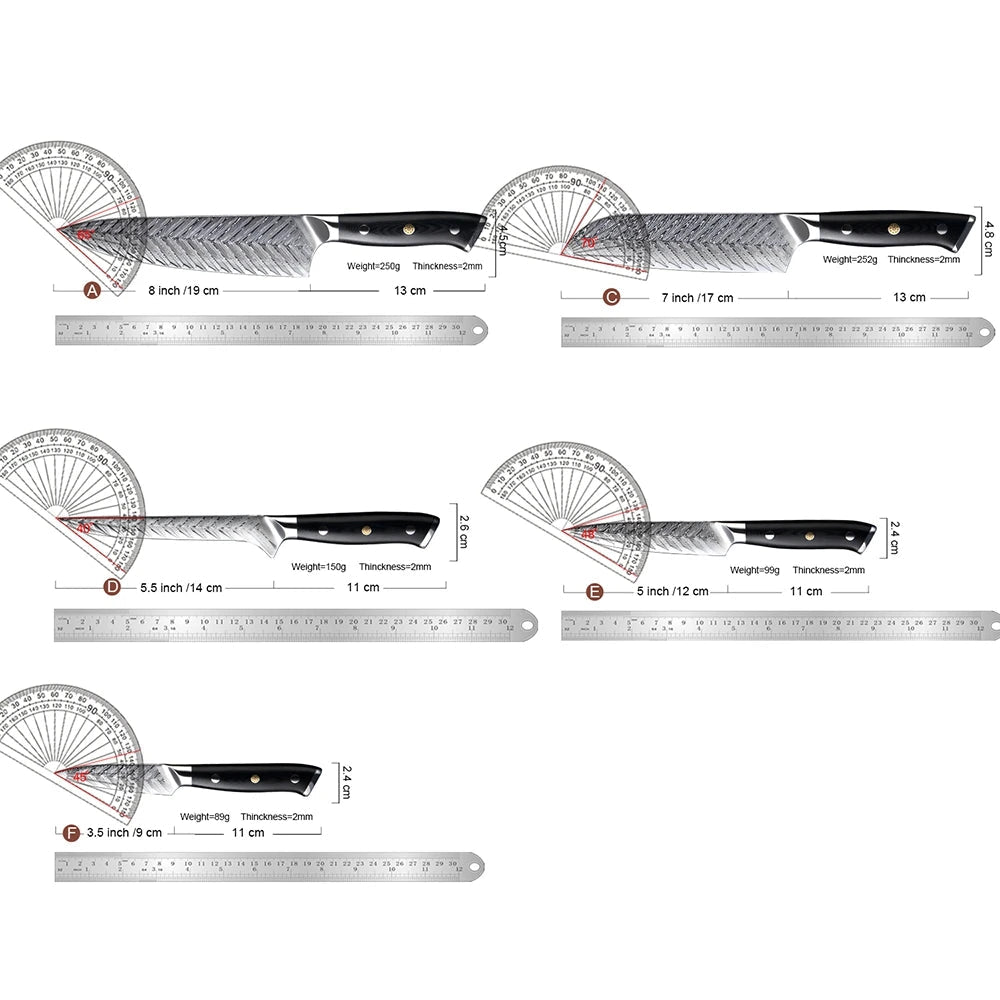 Aokami Forged Damascus Set