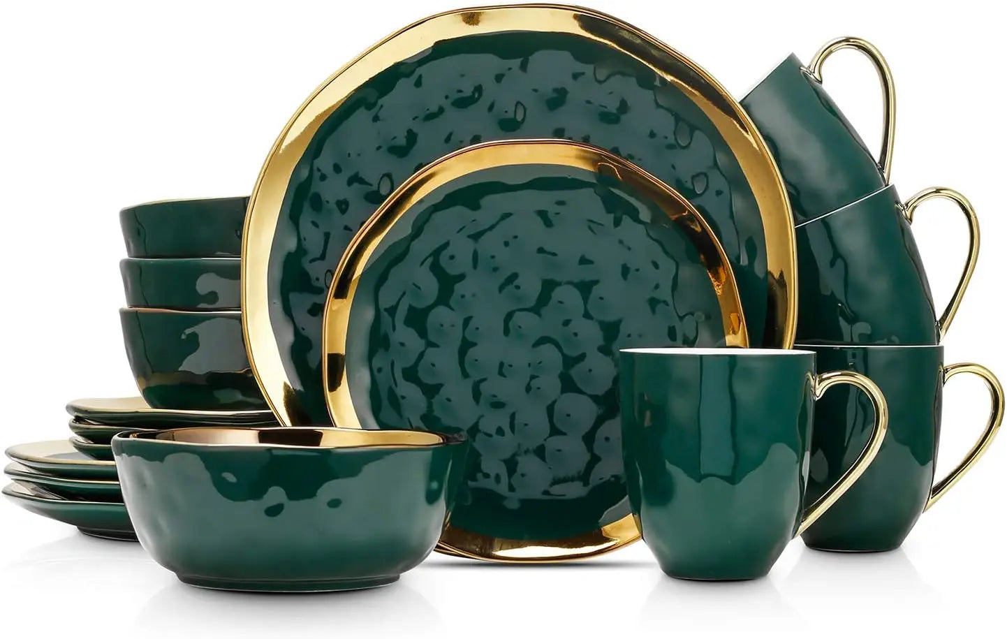 Opulent Gold Rimmed 16-Piece Dinner Set