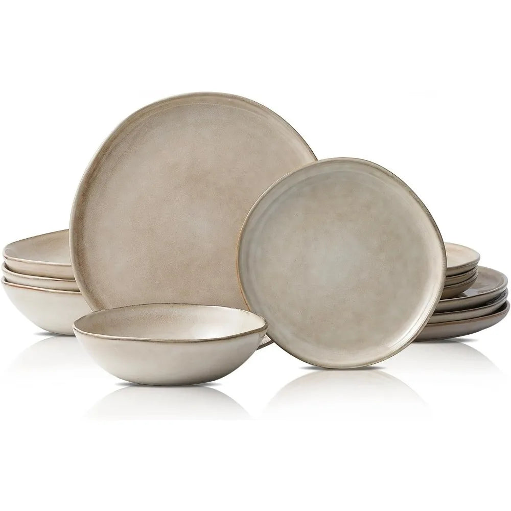 Ardela 12-Piece Glazed Ceramic Dining Set