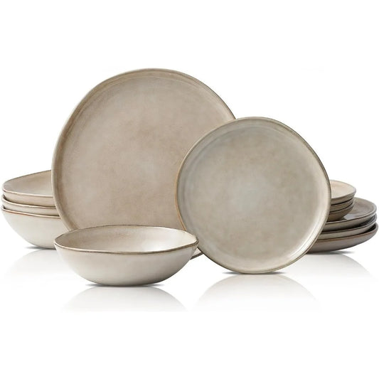 Ardela 12-Piece Glazed Ceramic Dining Set