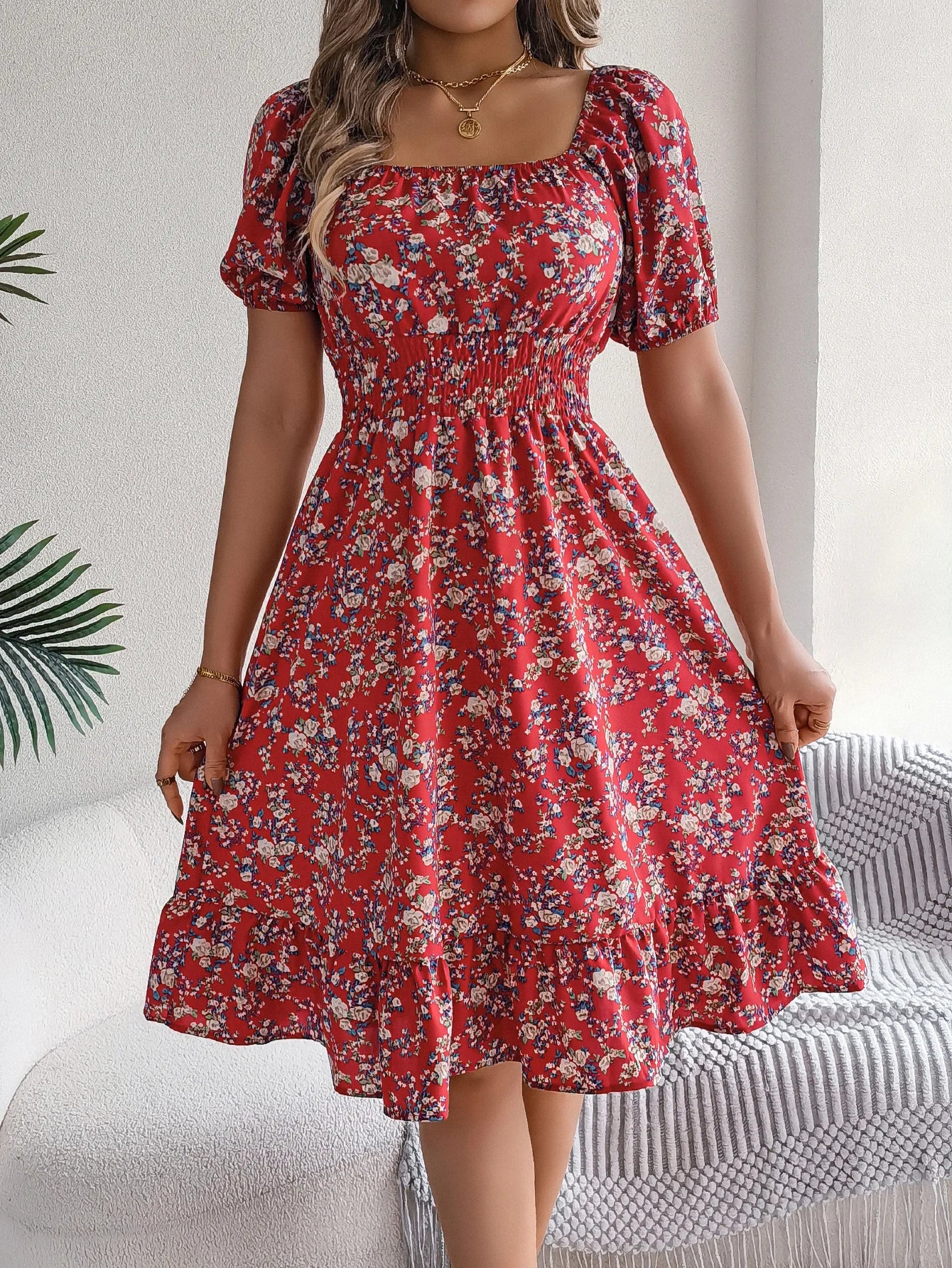 Sonette Ruffle Midi Dress