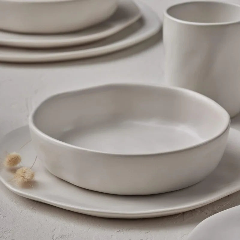 Coastal Stone Debossed Dinnerware Ensemble