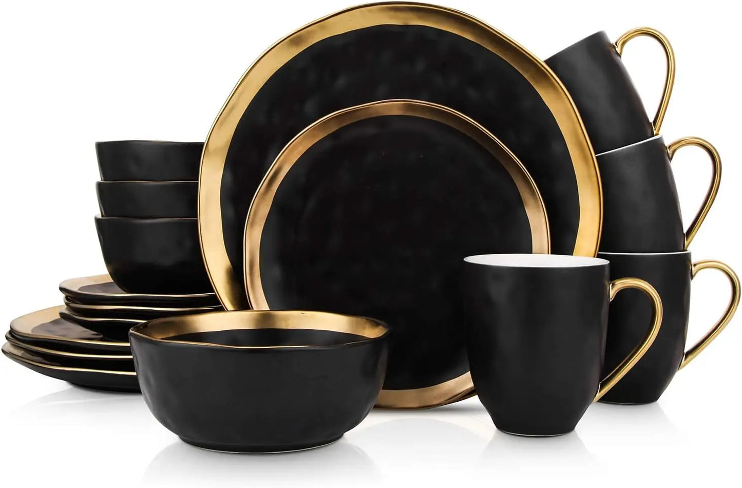 Opulent Gold Rimmed 16-Piece Dinner Set