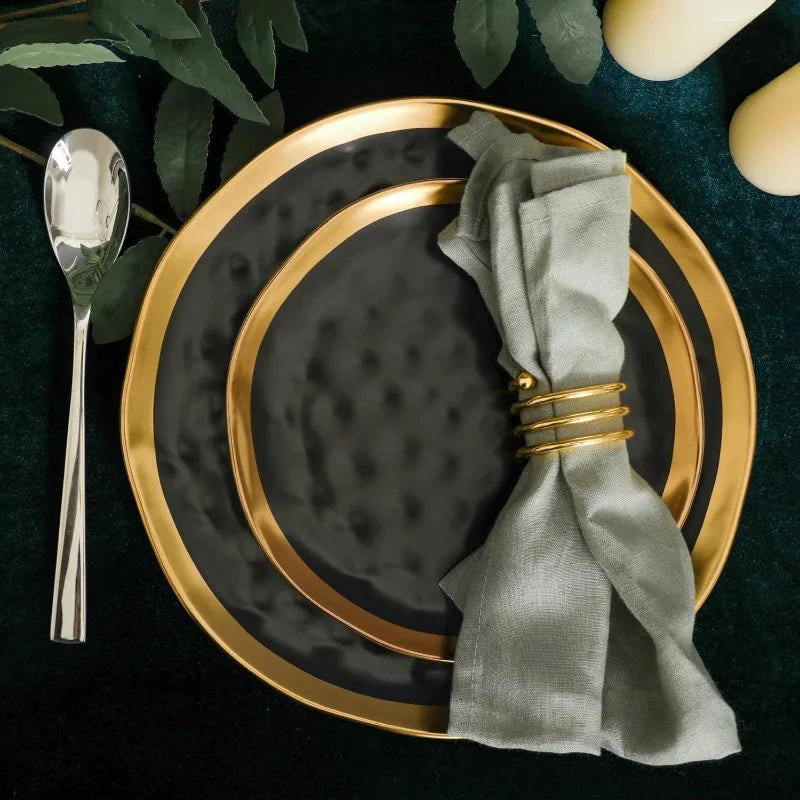 Opulent Gold Rimmed 16-Piece Dinner Set