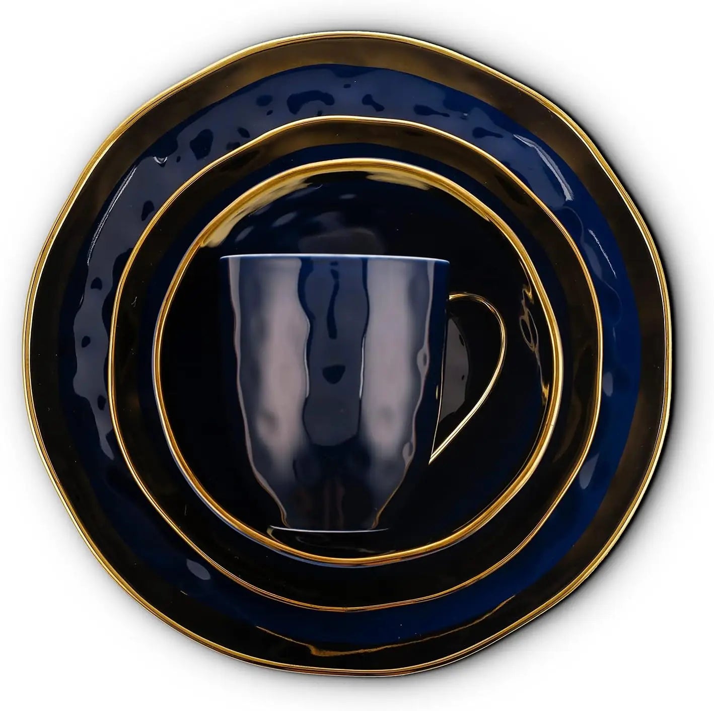 Opulent Gold Rimmed 16-Piece Dinner Set