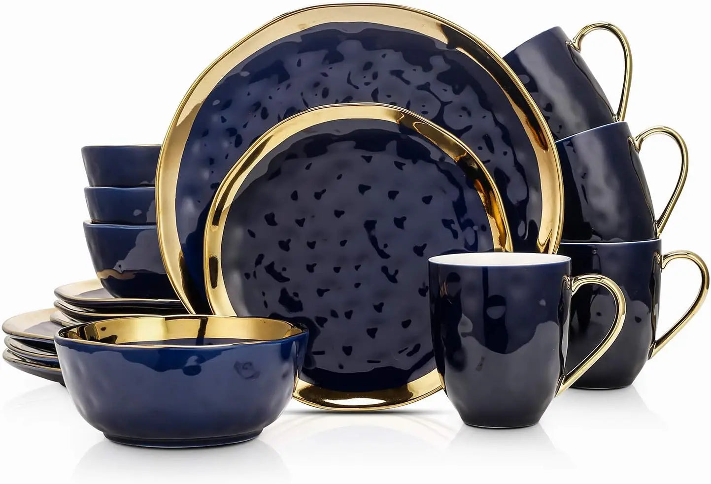 Opulent Gold Rimmed 16-Piece Dinner Set