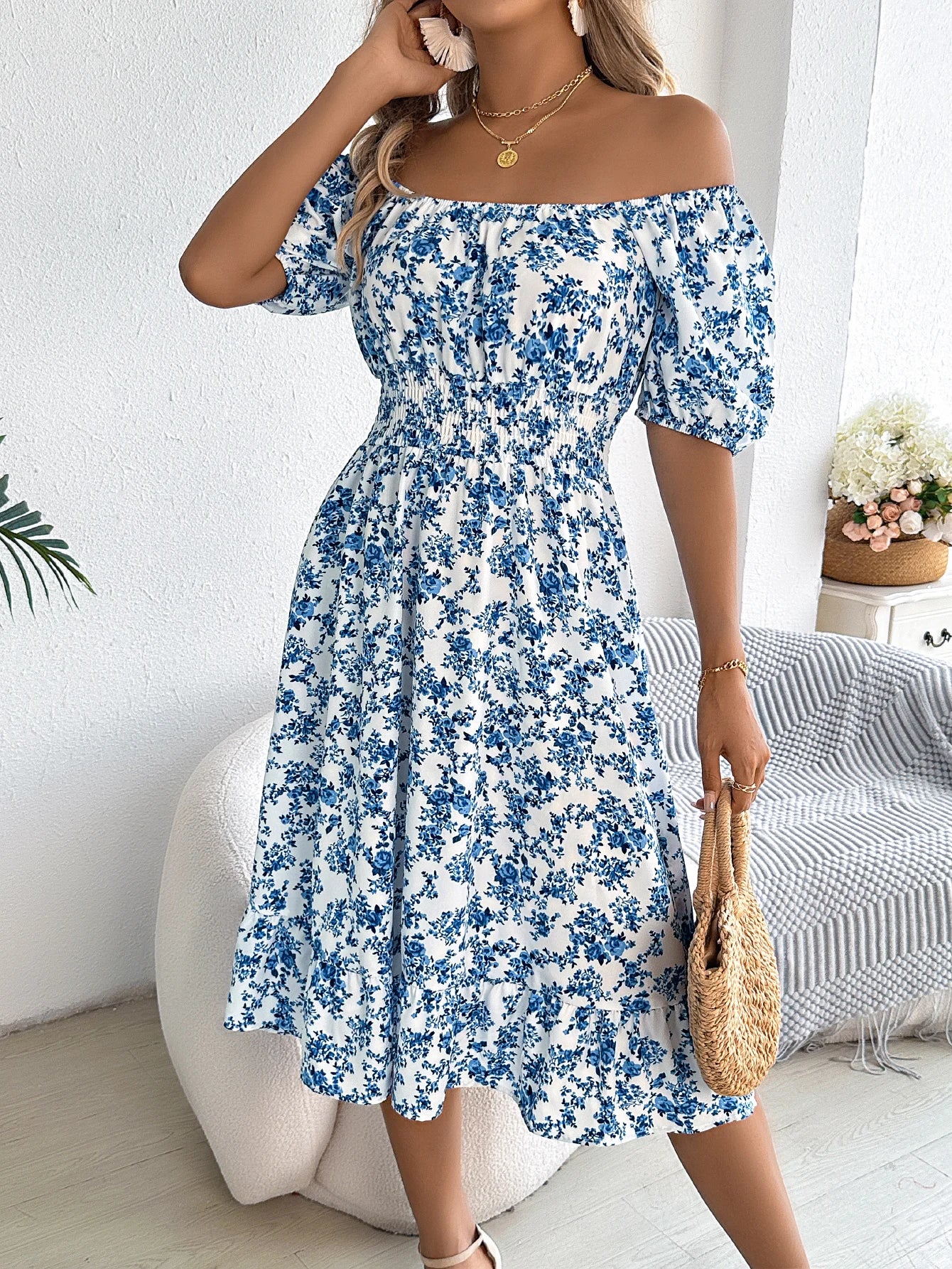 Sonette Ruffle Midi Dress