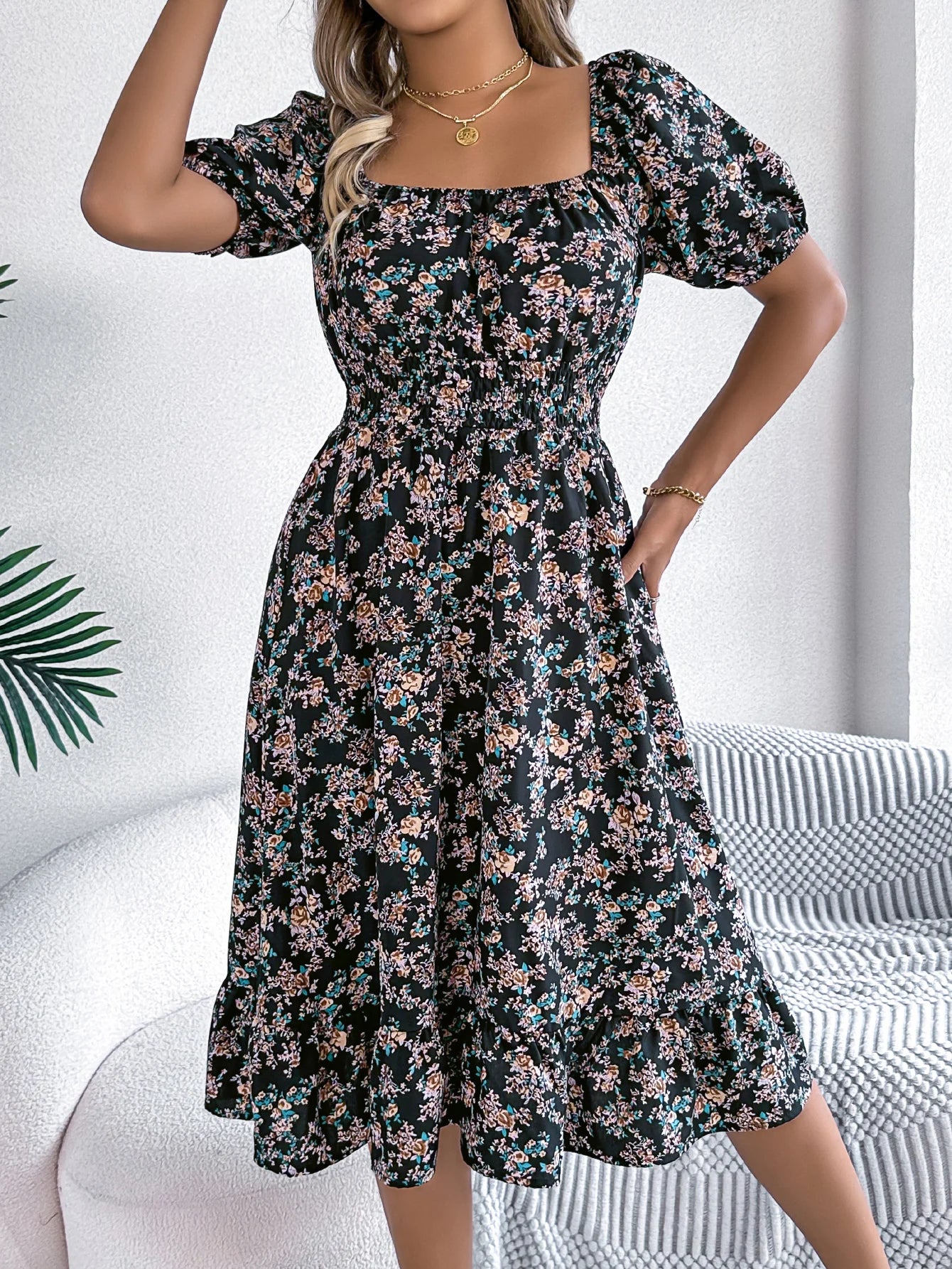 Sonette Ruffle Midi Dress