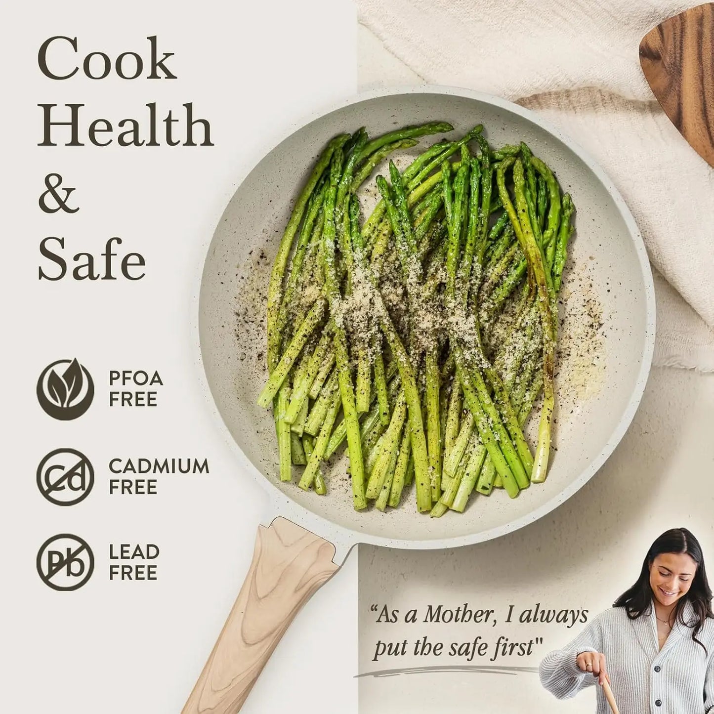 Carote White Granite 16-Piece Nonstick Cookware Set