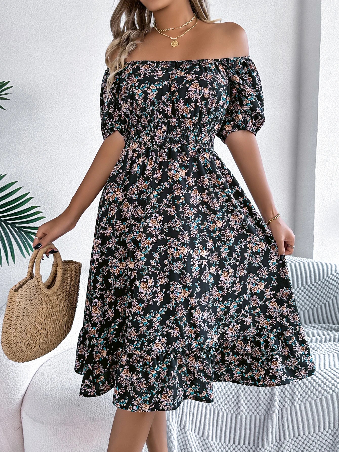 Sonette Ruffle Midi Dress