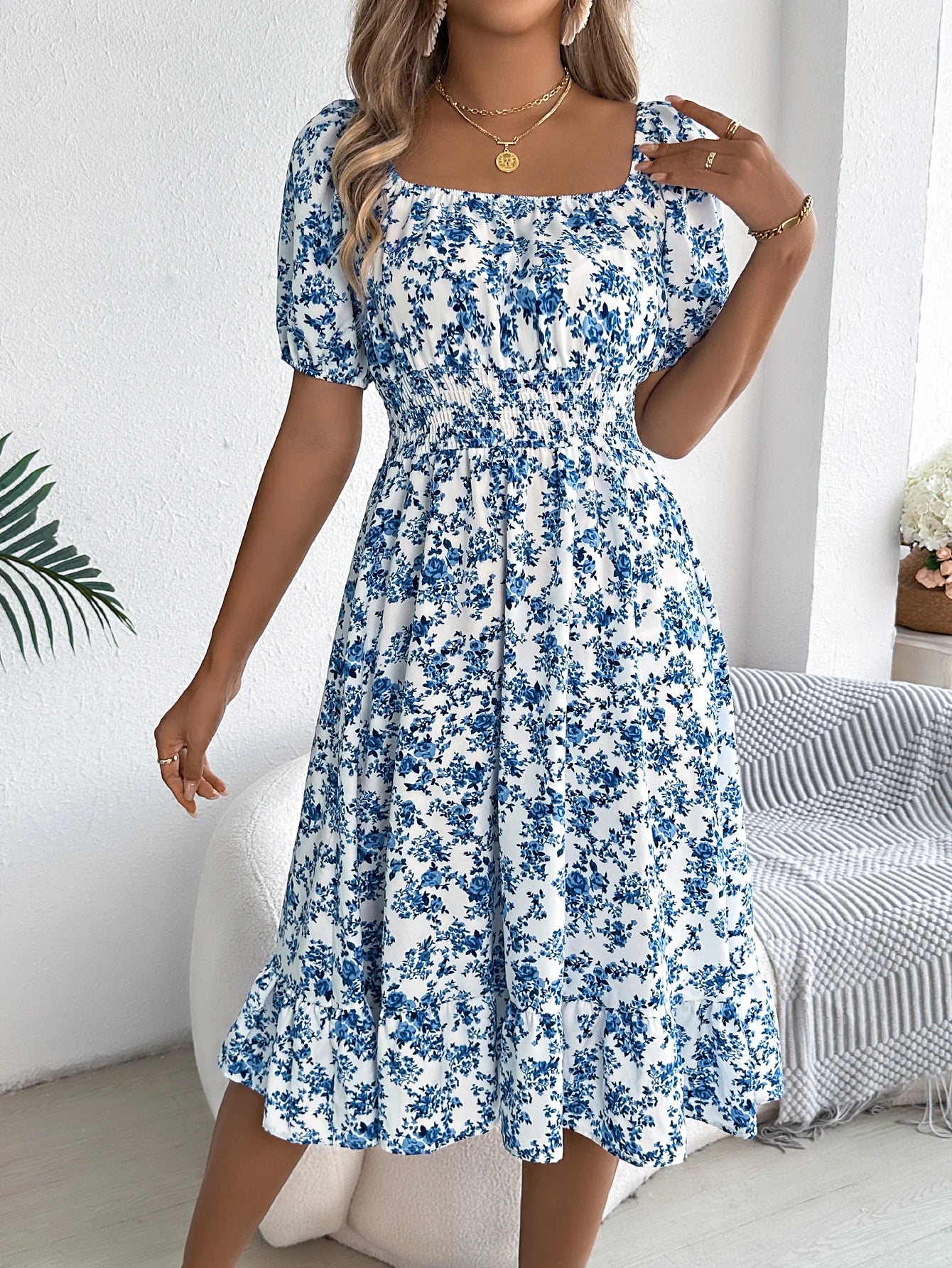 Sonette Ruffle Midi Dress