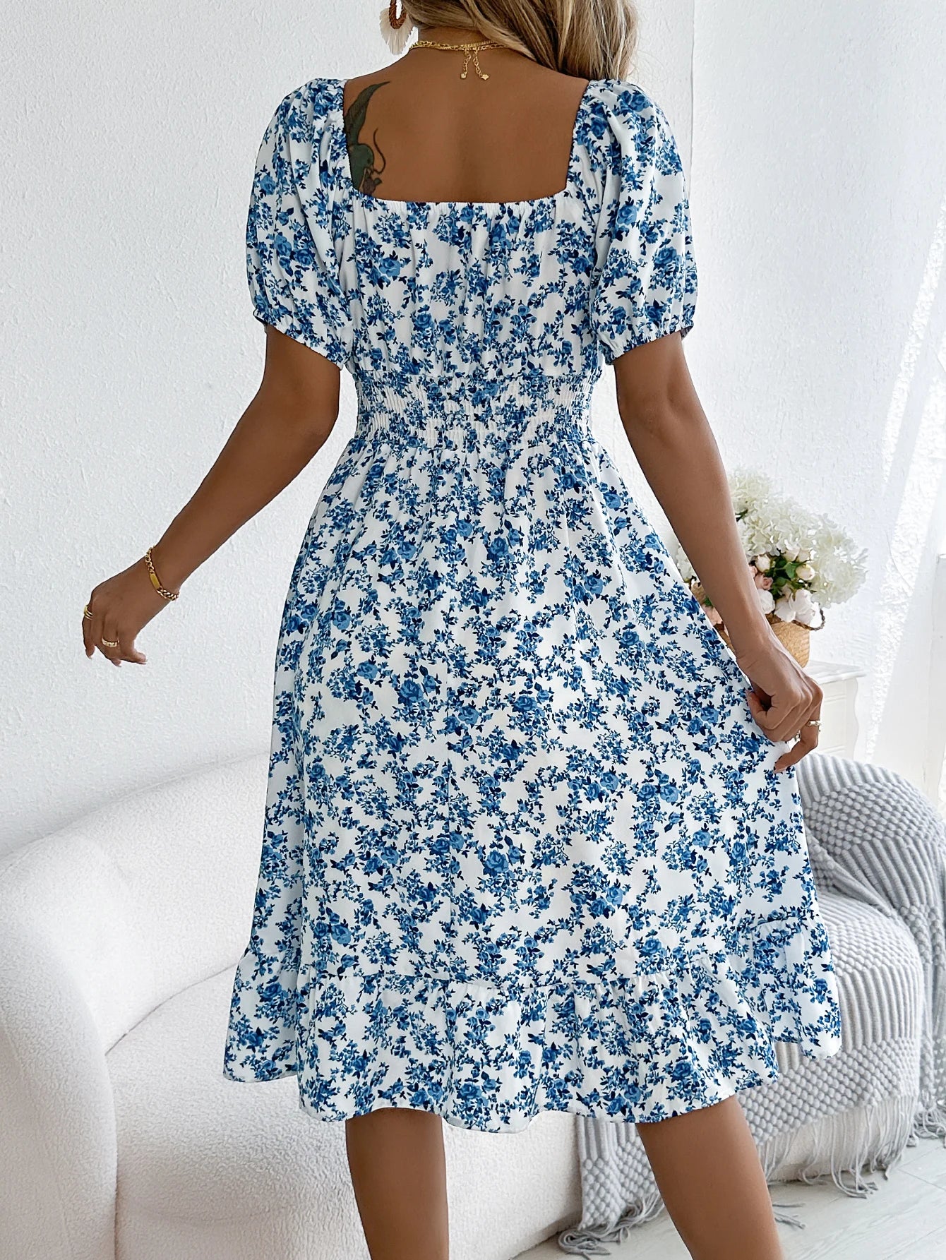 Sonette Ruffle Midi Dress