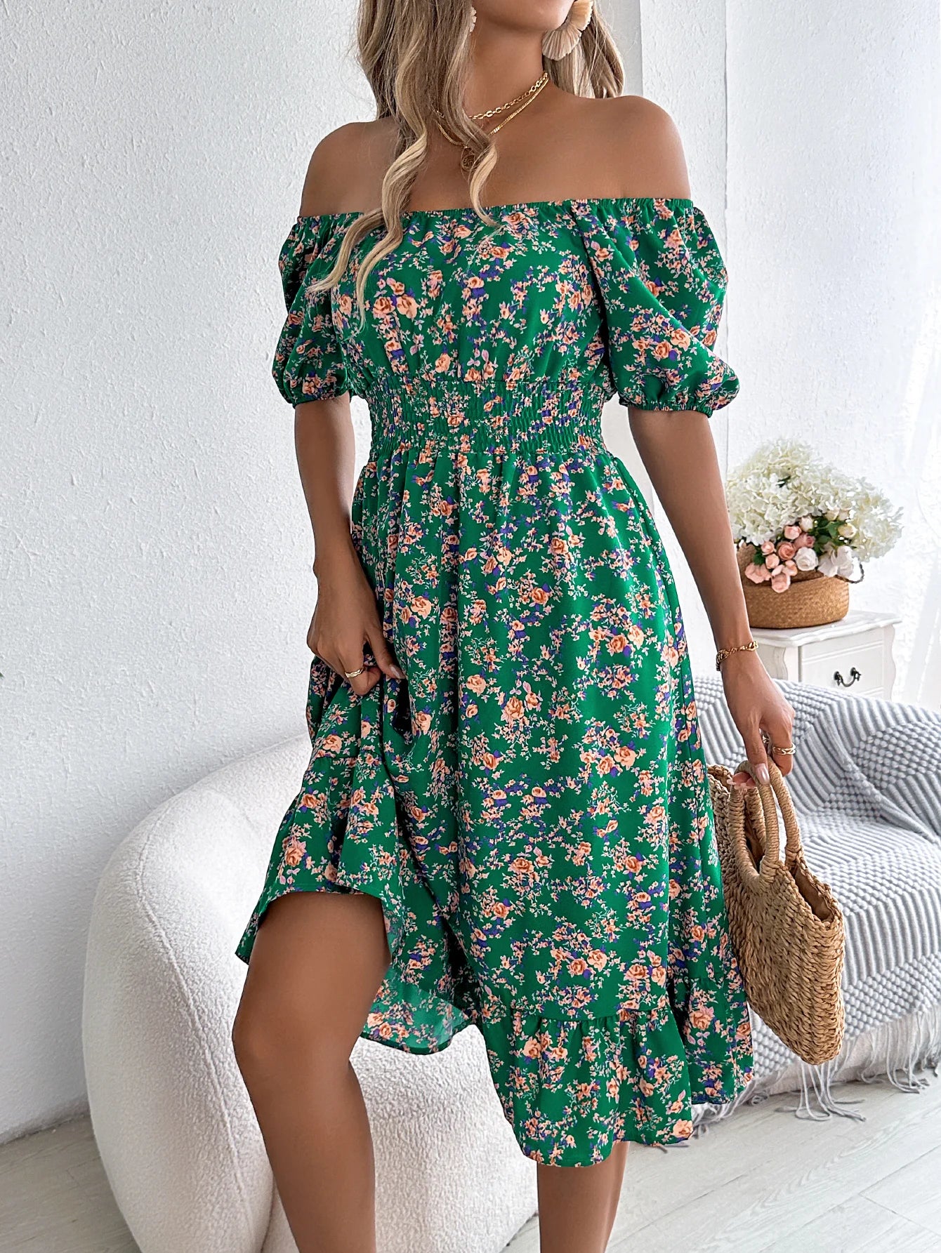 Sonette Ruffle Midi Dress
