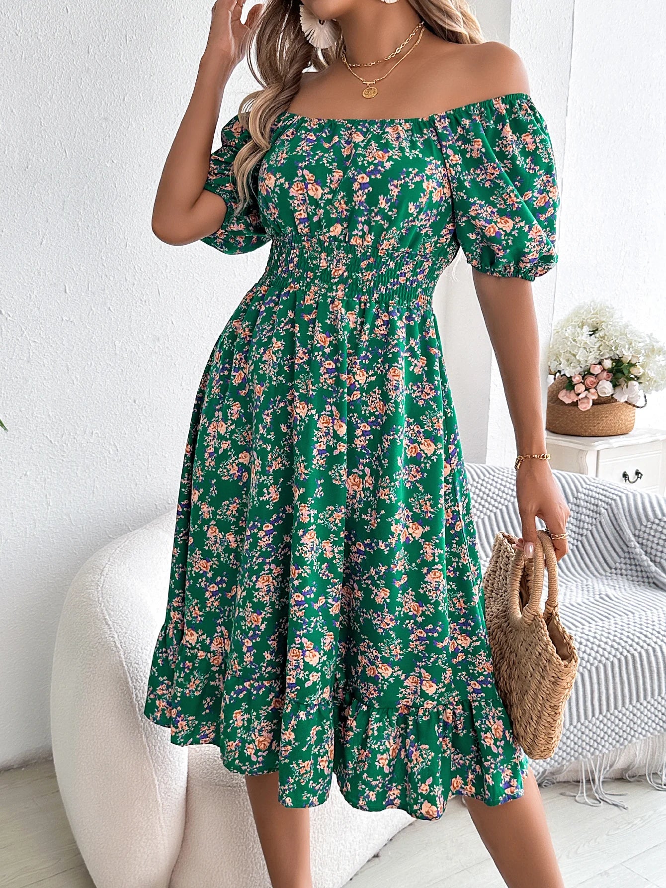 Sonette Ruffle Midi Dress