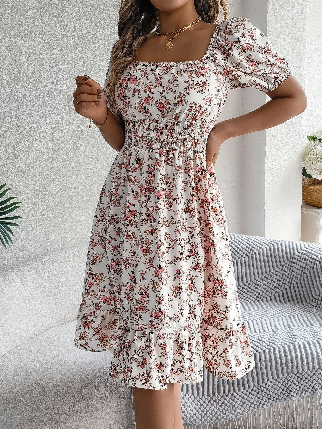 Sonette Ruffle Midi Dress